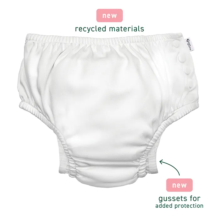 ☀️ Sunshine & Stripes: Worry-Free Splashing with Eco Snap Swim Diapers (UPF 50 , Recycled, Easy Snaps)