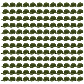 144-Pack Baseball Dad Cap Velcro Strap Adjustable Size - Army Green