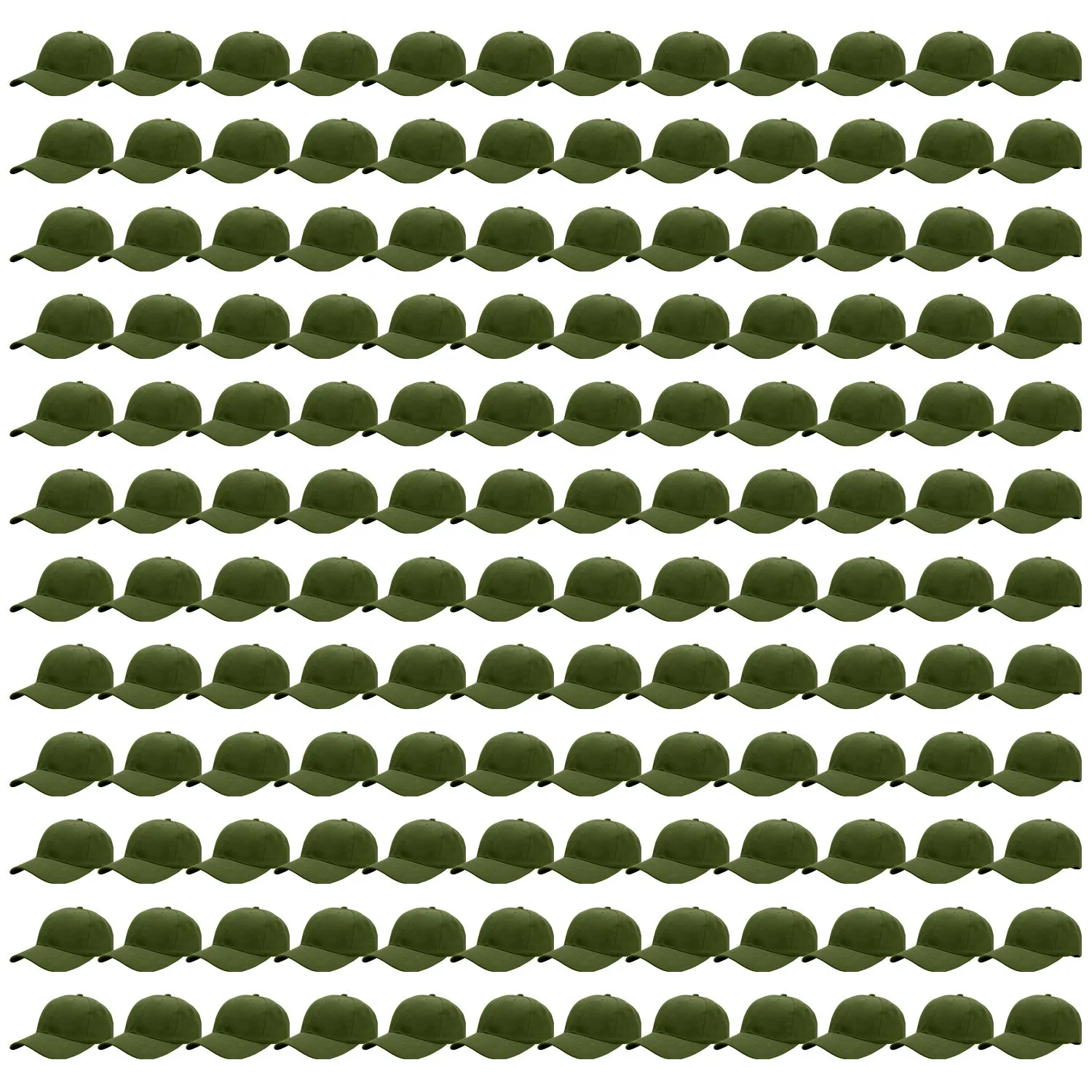 144-Pack Baseball Dad Cap Velcro Strap Adjustable Size - Army Green