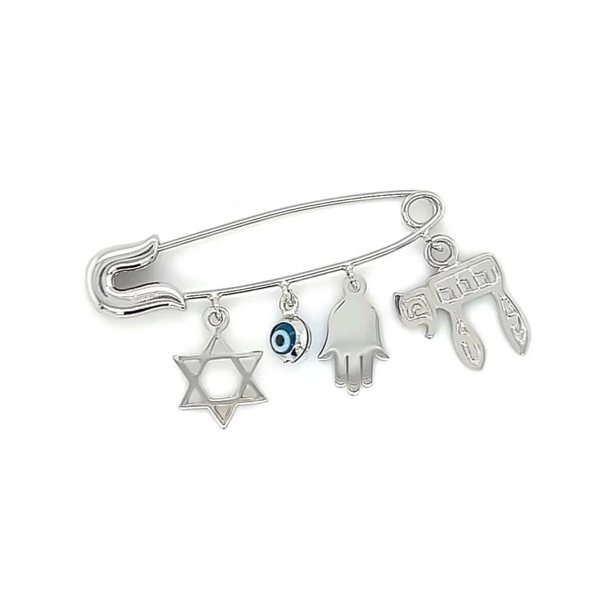 14K Gold Jewish Charms Baby Safety Pin