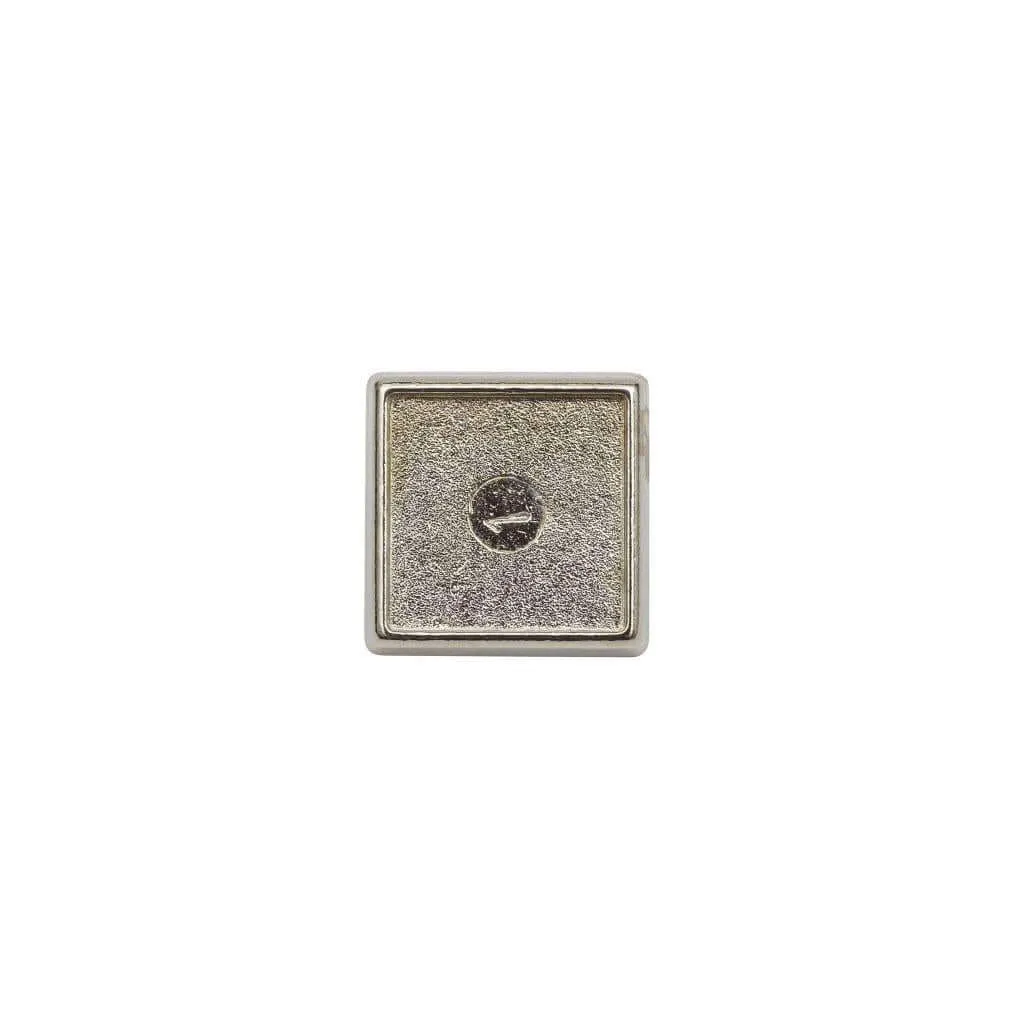 15mm Square Butterfly Pin Back Metal Blank Badge - Pack of 50