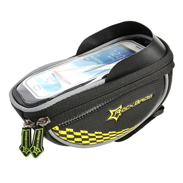 2017 ROCKBROS MTB Road Bike Bag Touch Screen Cycling Front Tube Frame Handlebar Bag Baskets Bicycle Bags Panniers For 5.5' Phone