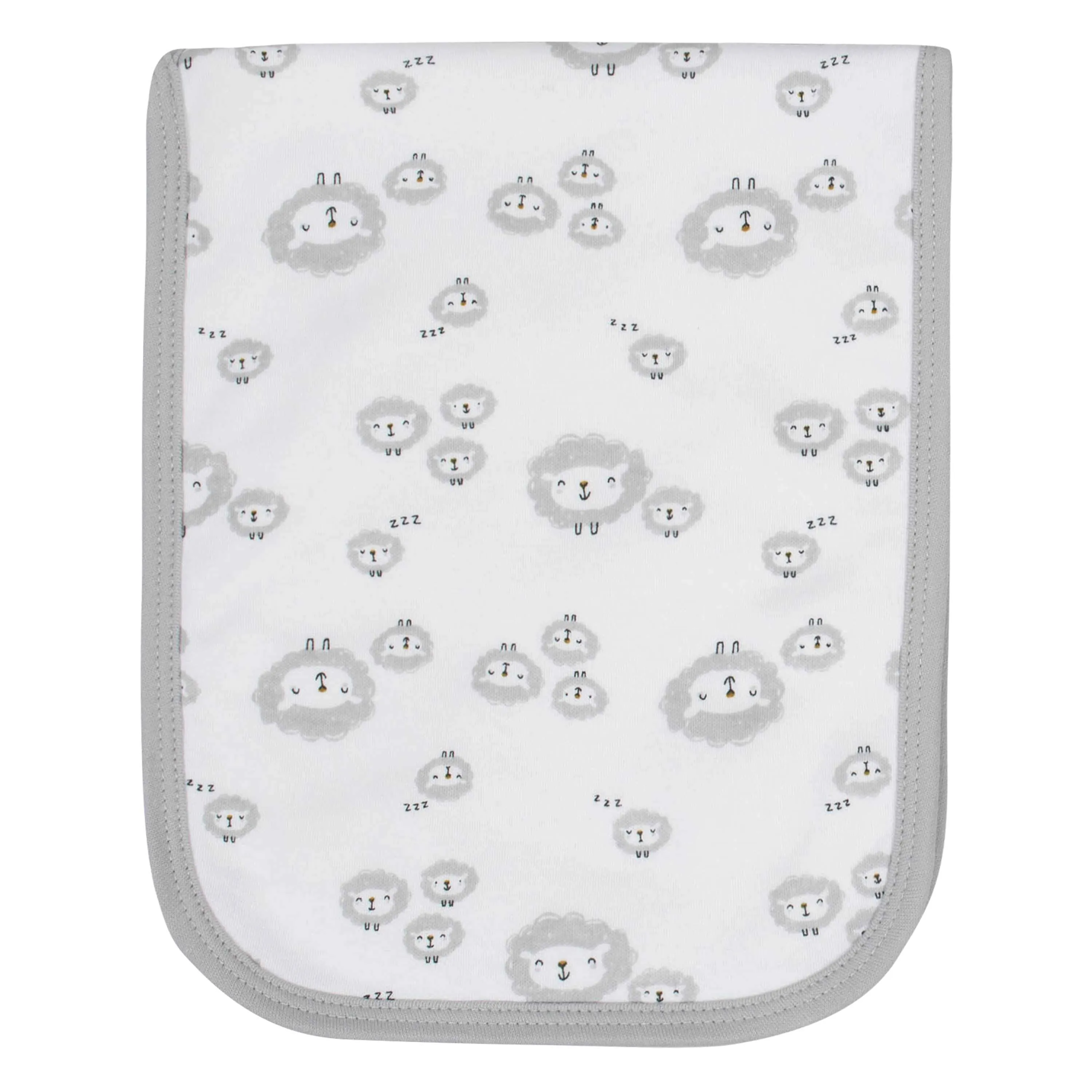4-Pack Baby Neutral Sheep Interlock/Terry Burp Cloths