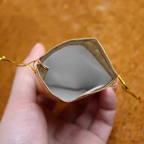 50 Pcs Gold Jewelry Pouch - Drawstring Pouch - Drawstring Bag - Jewelry Bag With Logo - Jewellery Flannel Pouch Packaging Bulk - Gift Bag