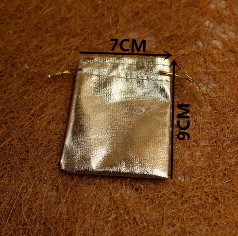 50 Pcs Gold Jewelry Pouch - Drawstring Pouch - Drawstring Bag - Jewelry Bag With Logo - Jewellery Flannel Pouch Packaging Bulk - Gift Bag