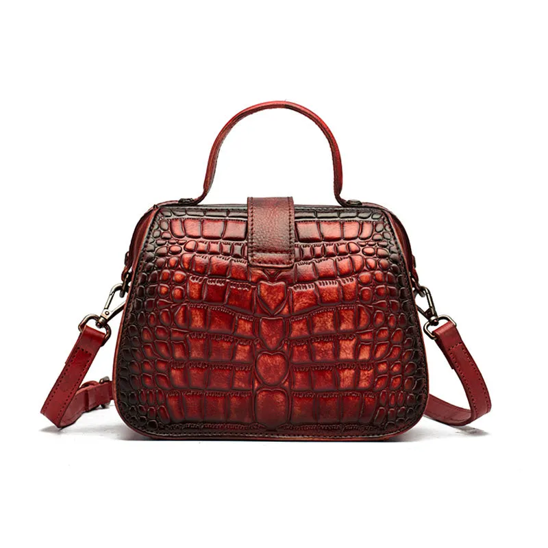Alligator Pattern Leather Female Doctors Bags Purse Crossbody Handbags for Women