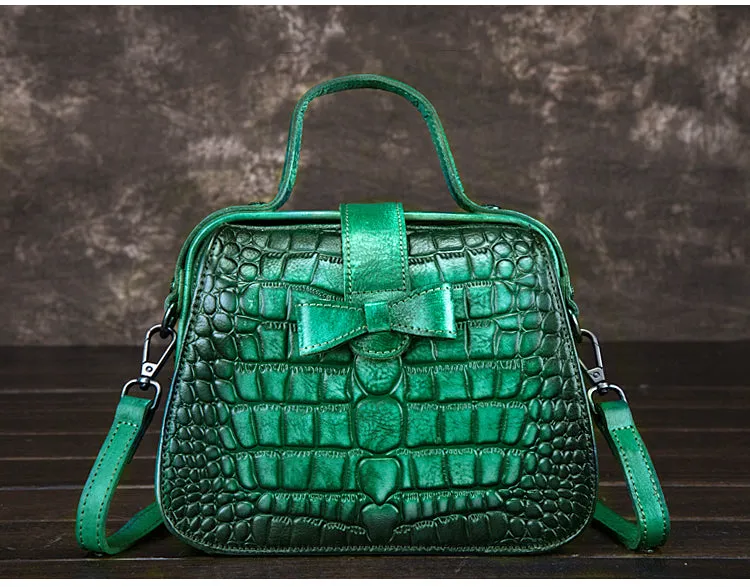 Alligator Pattern Leather Female Doctors Bags Purse Crossbody Handbags for Women