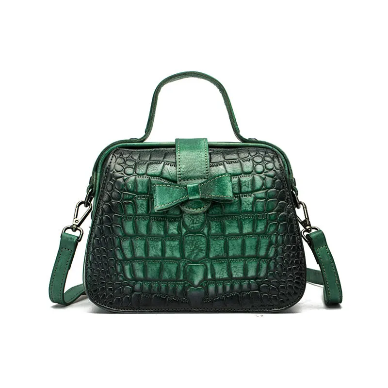 Alligator Pattern Leather Female Doctors Bags Purse Crossbody Handbags for Women