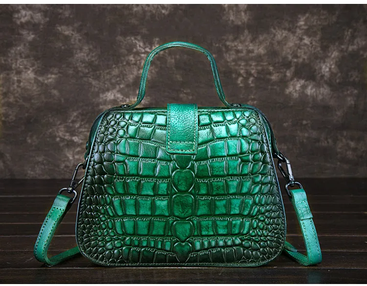 Alligator Pattern Leather Female Doctors Bags Purse Crossbody Handbags for Women