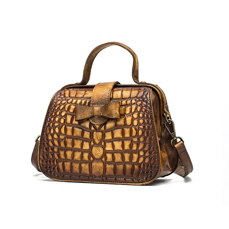 Alligator Pattern Leather Female Doctors Bags Purse Crossbody Handbags for Women