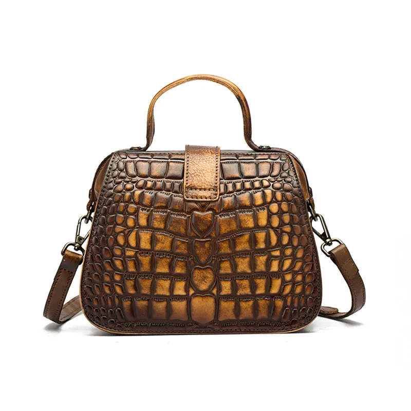 Alligator Pattern Leather Female Doctors Bags Purse Crossbody Handbags for Women