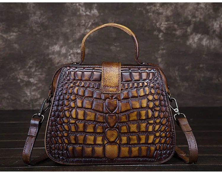 Alligator Pattern Leather Female Doctors Bags Purse Crossbody Handbags for Women
