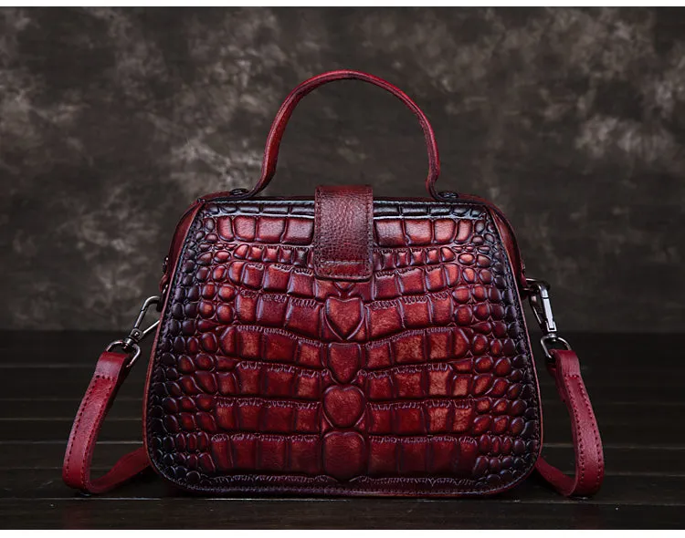 Alligator Pattern Leather Female Doctors Bags Purse Crossbody Handbags for Women