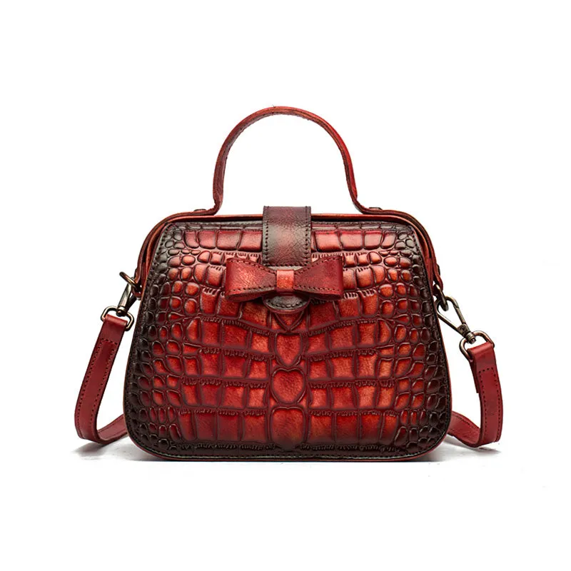 Alligator Pattern Leather Female Doctors Bags Purse Crossbody Handbags for Women