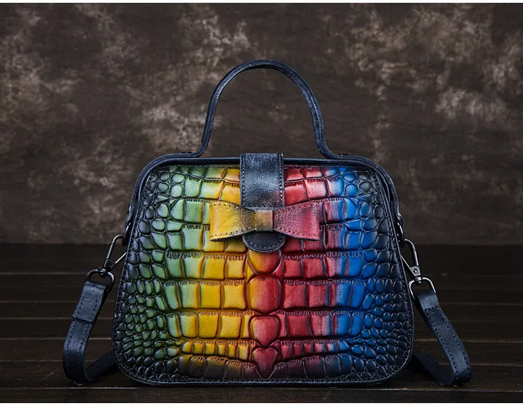 Alligator Pattern Leather Female Doctors Bags Purse Crossbody Handbags for Women