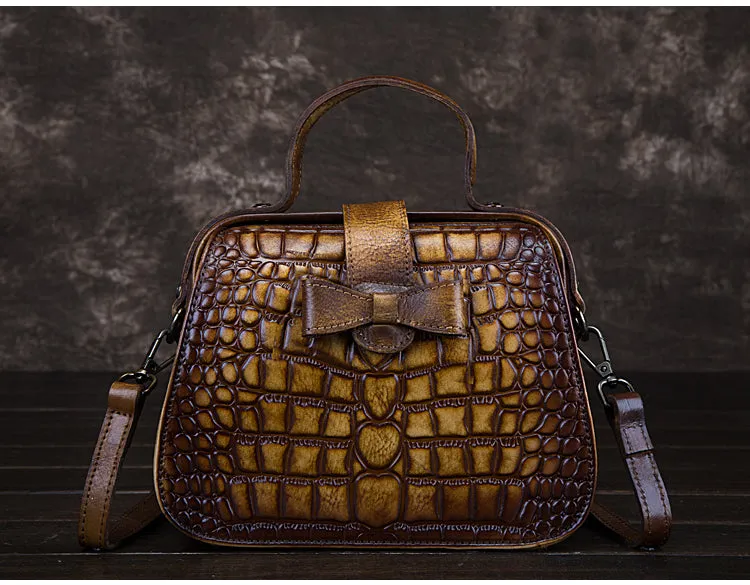 Alligator Pattern Leather Female Doctors Bags Purse Crossbody Handbags for Women