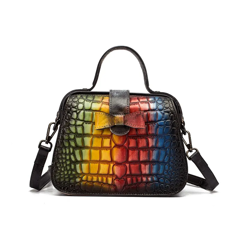 Alligator Pattern Leather Female Doctors Bags Purse Crossbody Handbags for Women