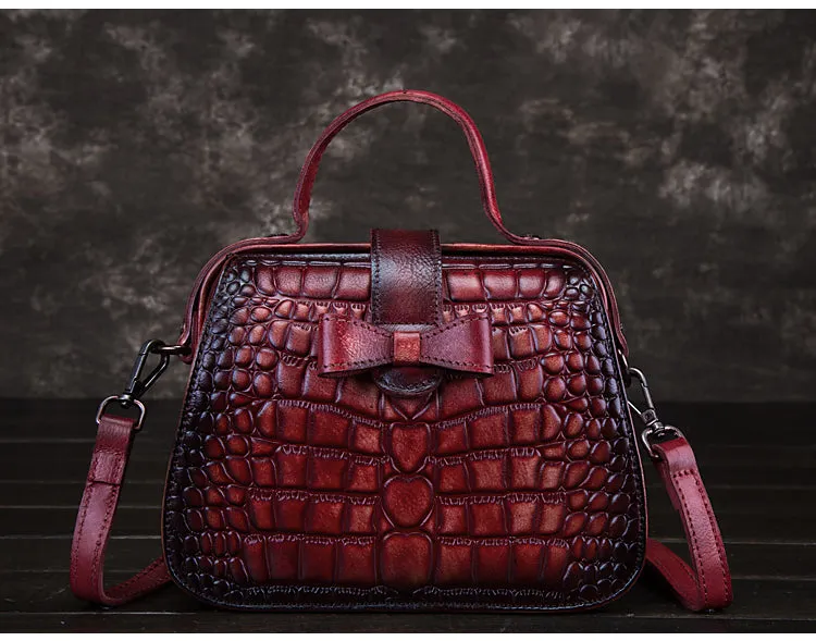 Alligator Pattern Leather Female Doctors Bags Purse Crossbody Handbags for Women