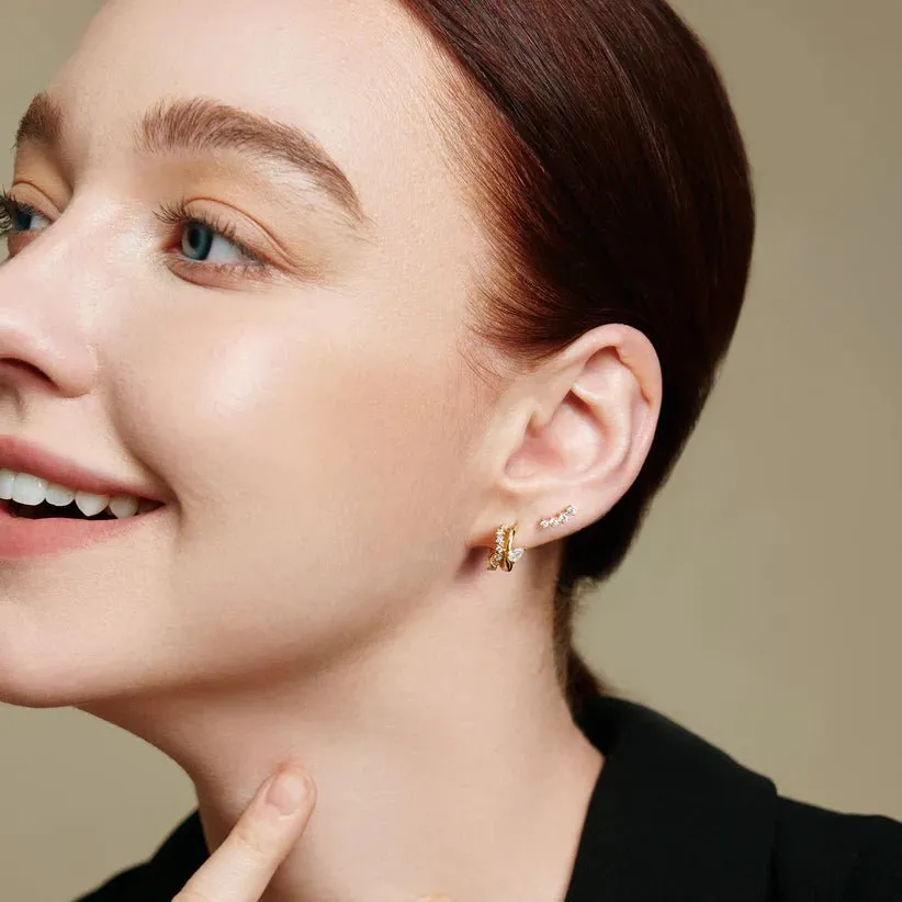 Ania Haie Gold Sparkle Climber Studs E056-02G