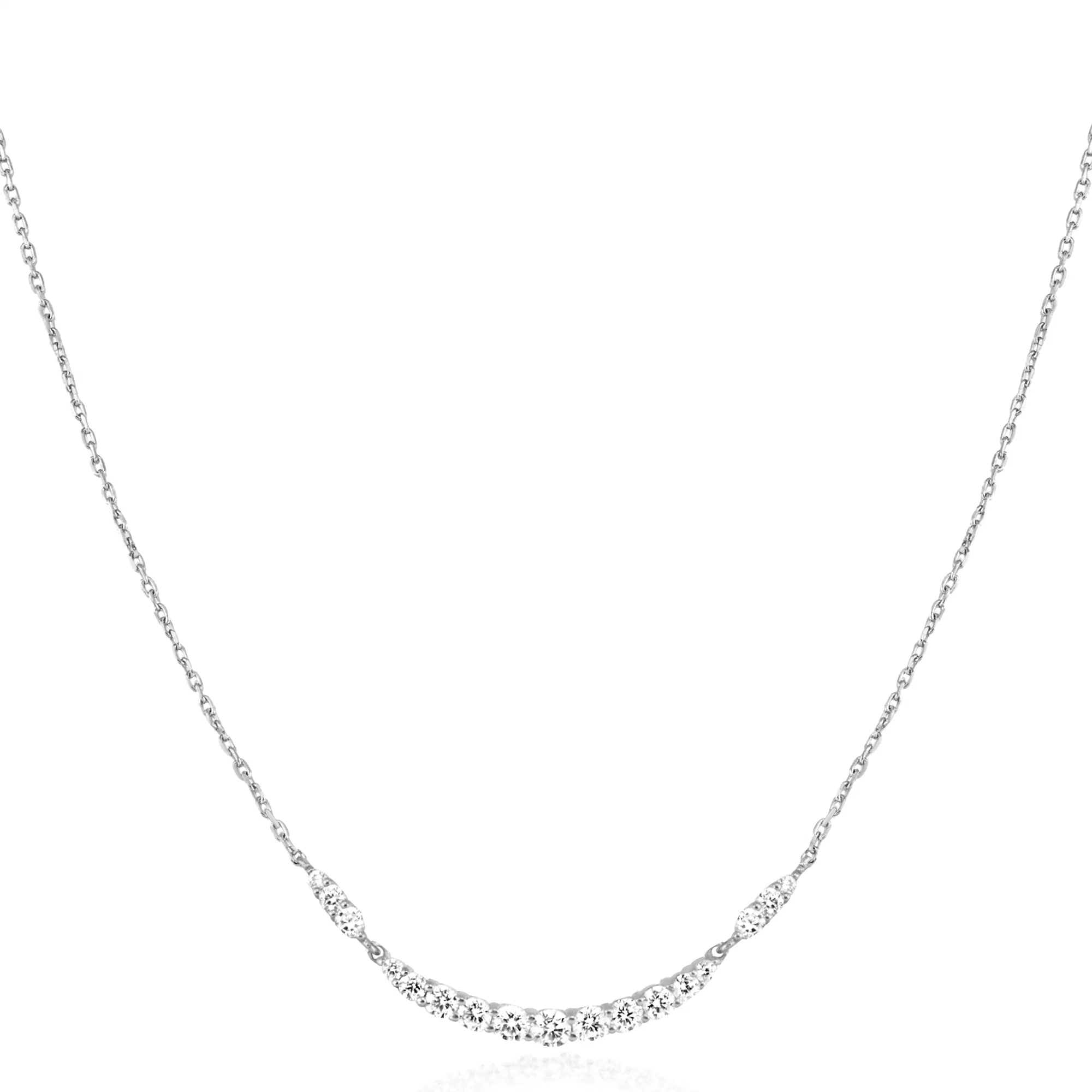 Ania Haie Silver Arc Pavé Necklace N056-02H