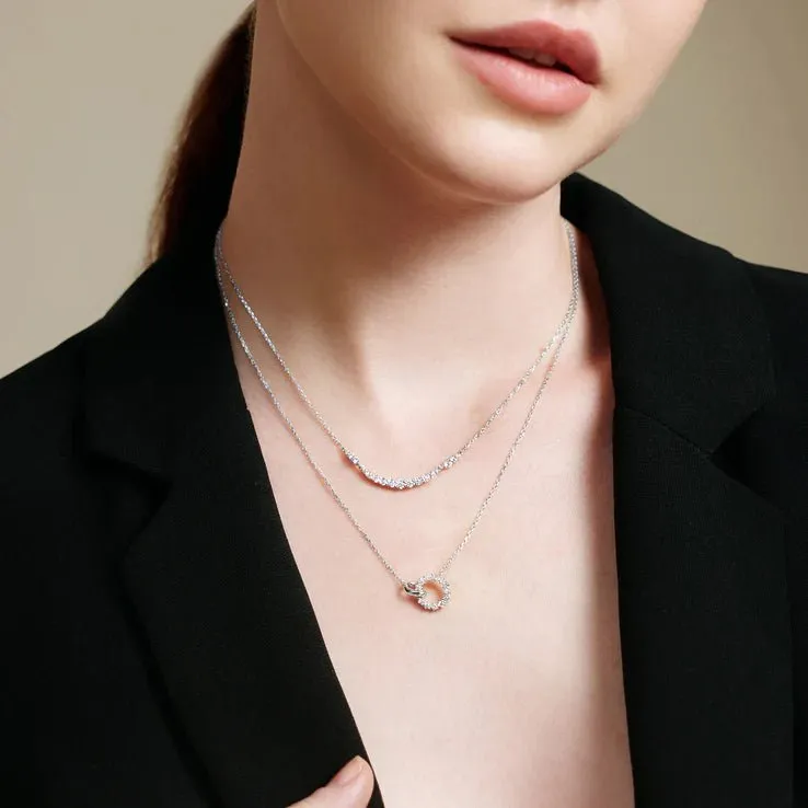 Ania Haie Silver Arc Pavé Necklace N056-02H