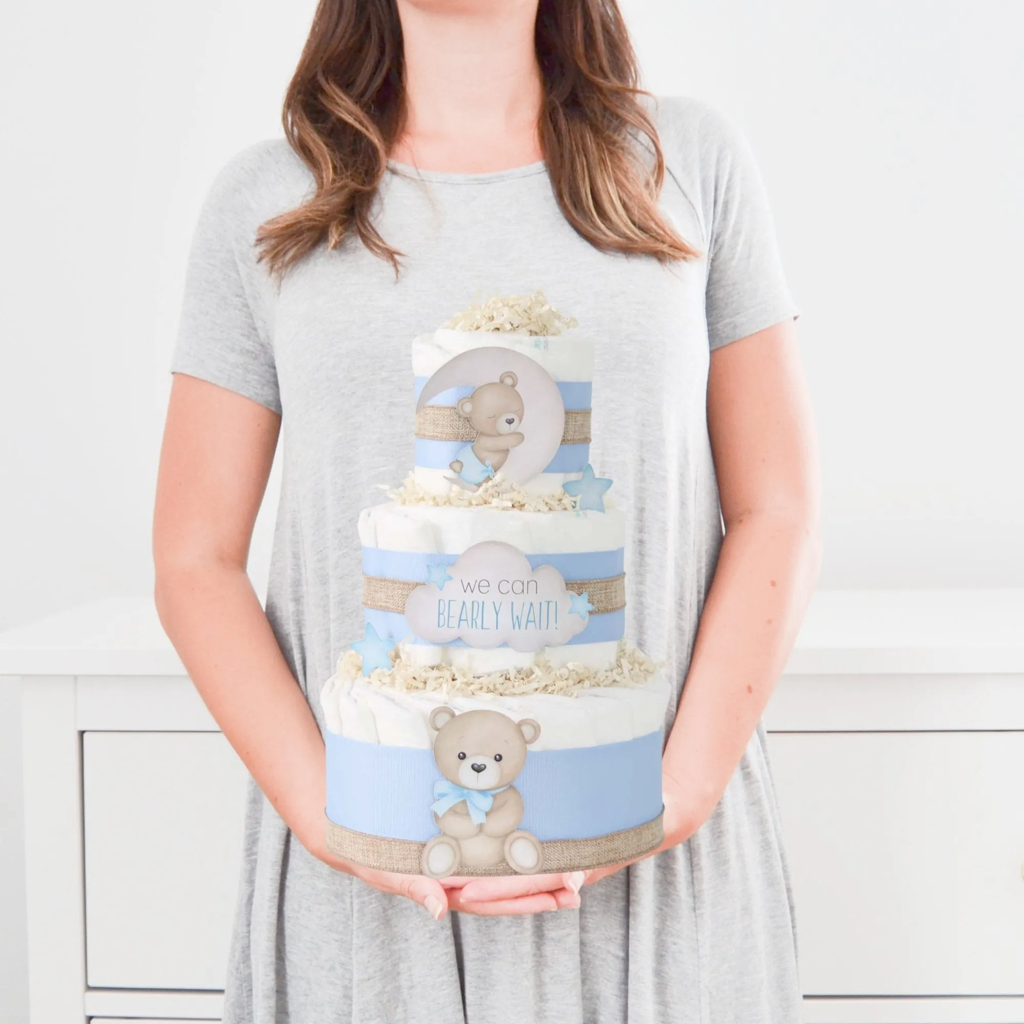 Baby Blossom Company Teddy Bear Diaper Cake Collection - Blue