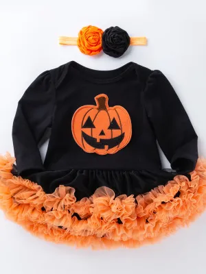 Baby Halloween Pumpkin Tutu Onesie