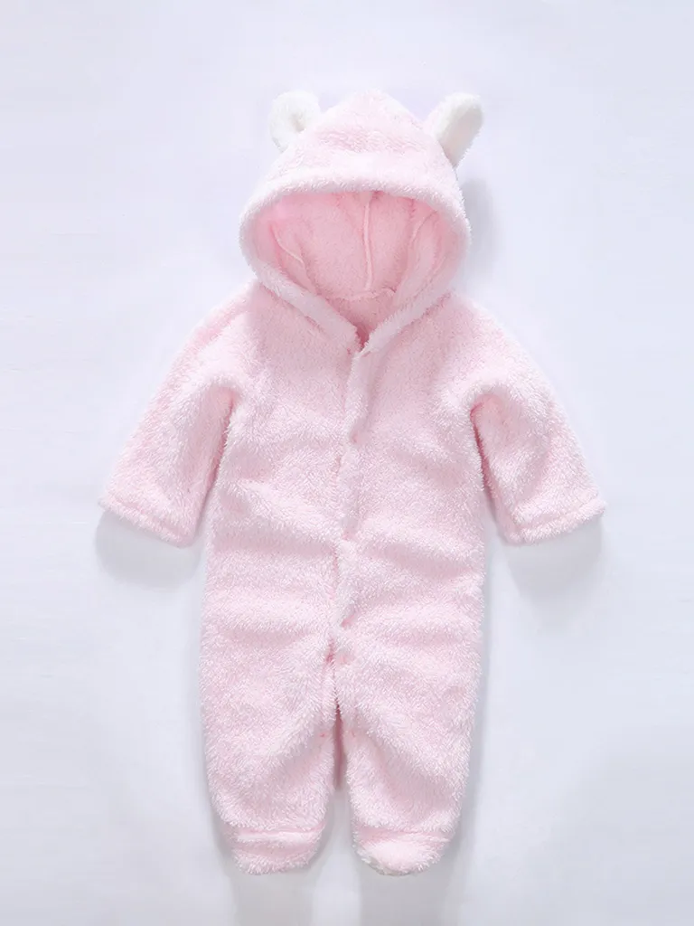 Baby Little Teddy Bear Fleece Onesie with Footies