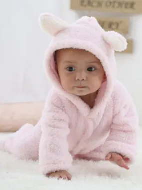 Baby Little Teddy Bear Fleece Onesie with Footies