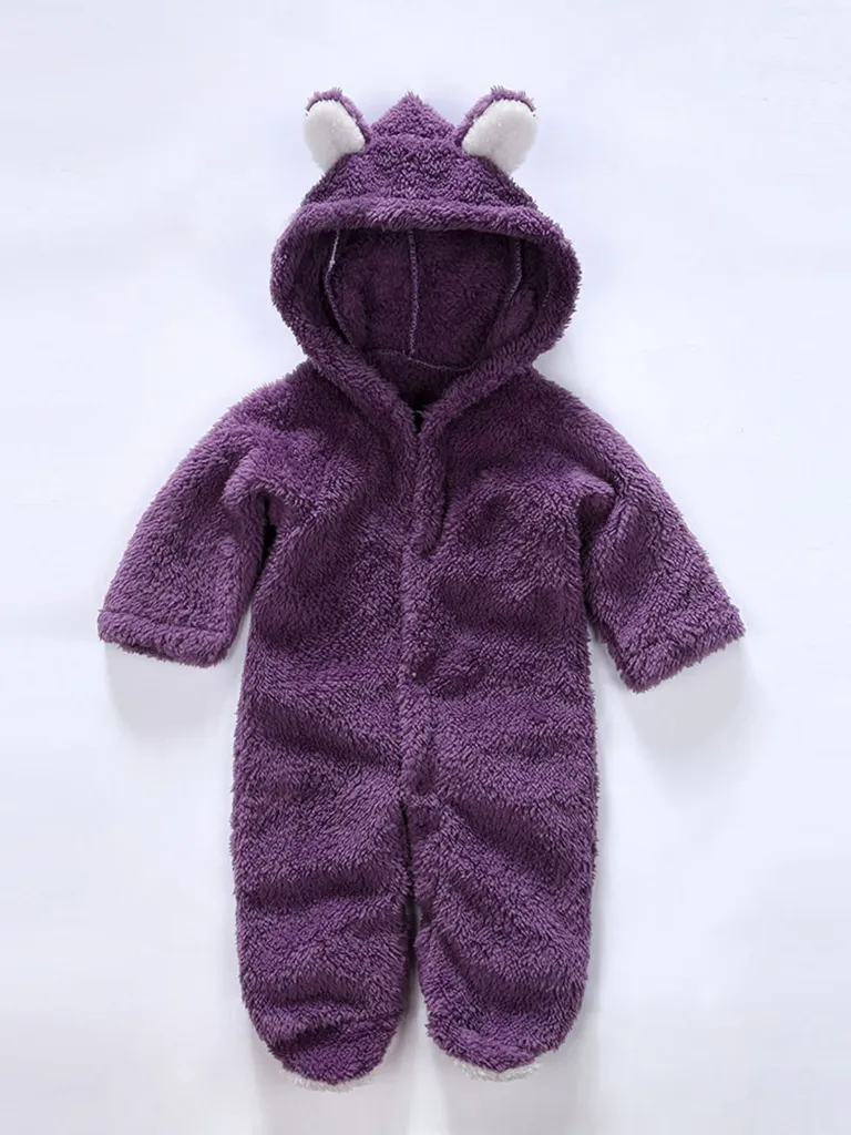 Baby Little Teddy Bear Fleece Onesie with Footies