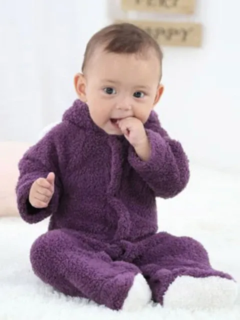 Baby Little Teddy Bear Fleece Onesie with Footies