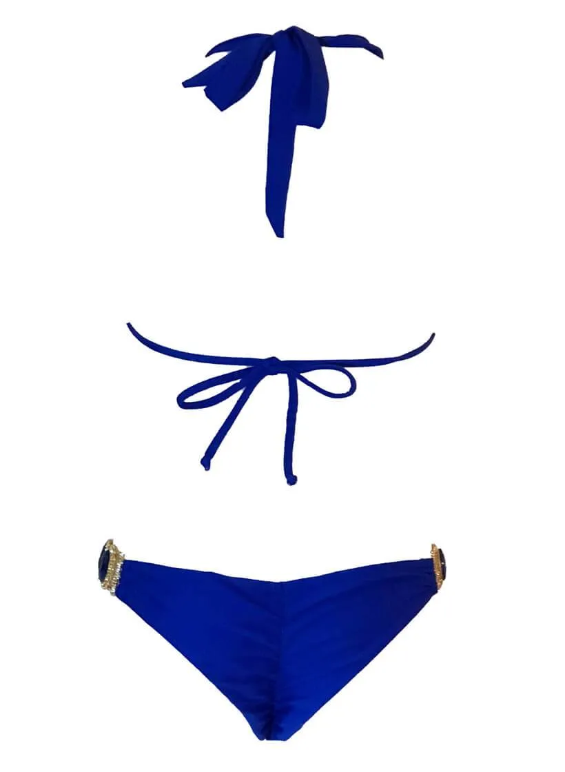 Blue Tina Halter Top & Skimpy Bottom
