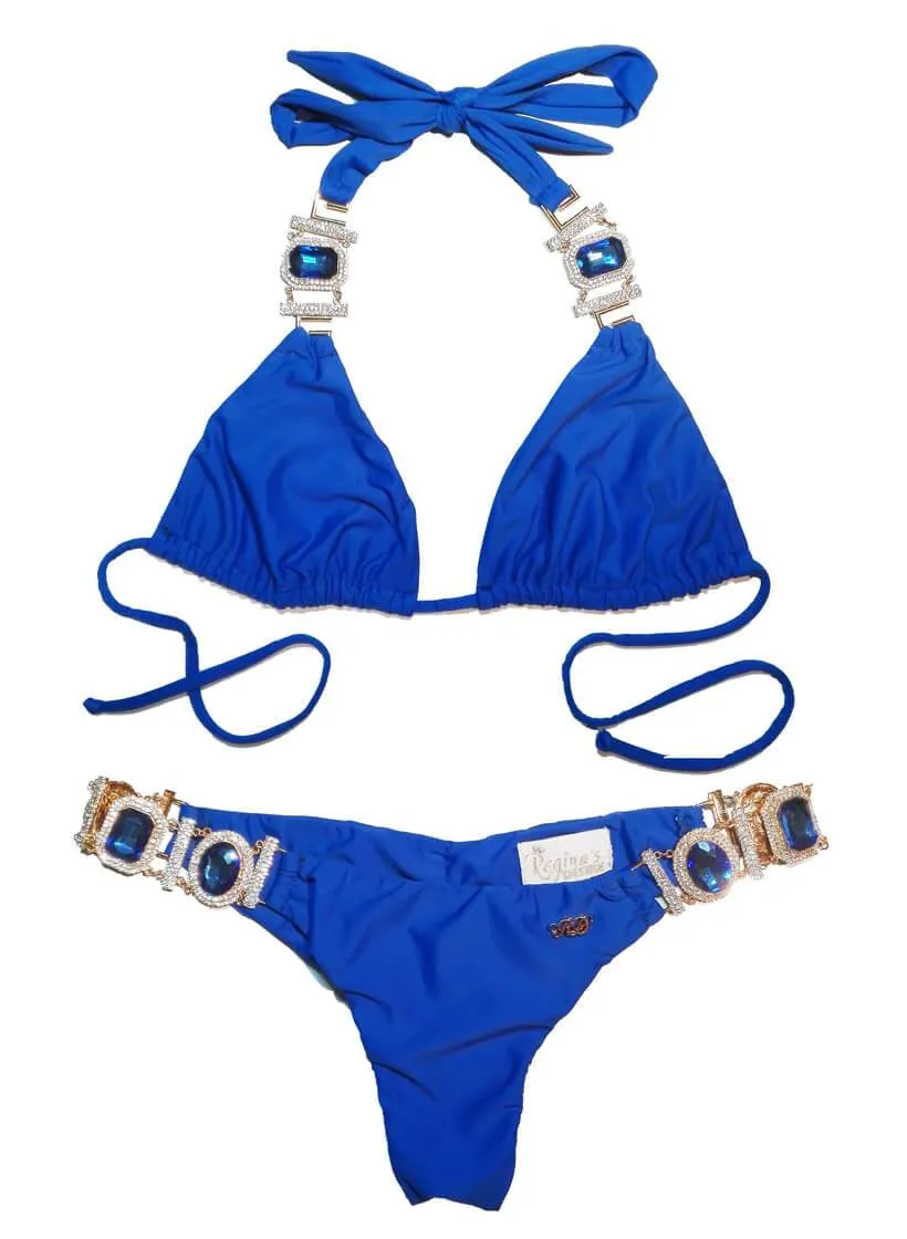 Blue Tina Halter Top & Skimpy Bottom