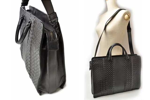 Bottega Veneta Leather 2way Business Bag/Briefcase/Shoulder Bag for Men