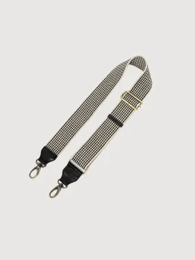 Bum Bag Checkered Webbing Strap Black Stromboli Leather