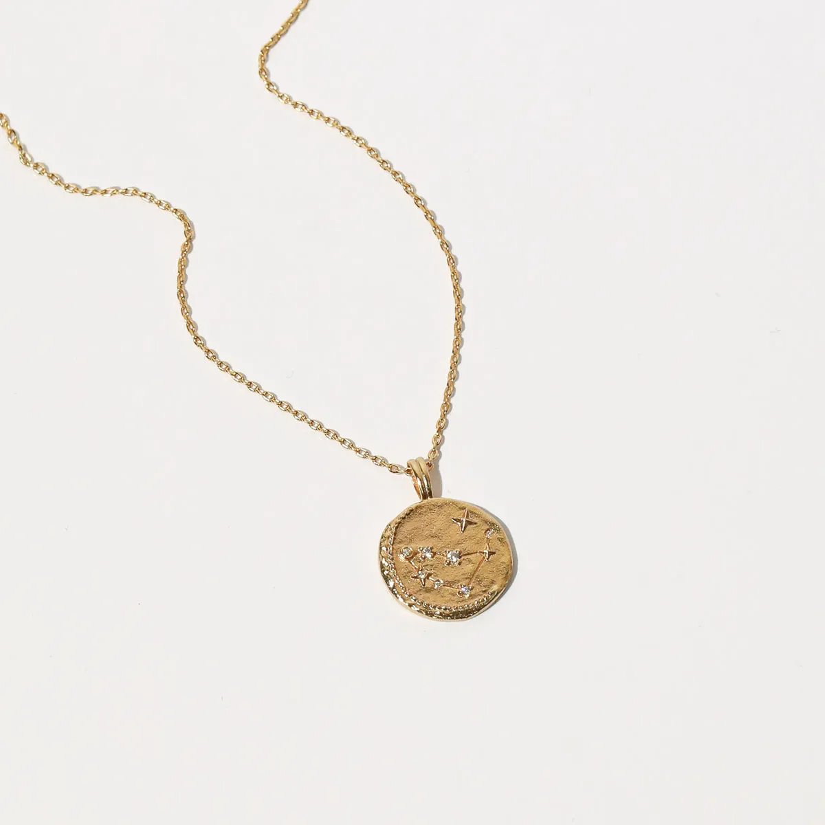 Capricorn Zodiac Pendant Necklace in Gold