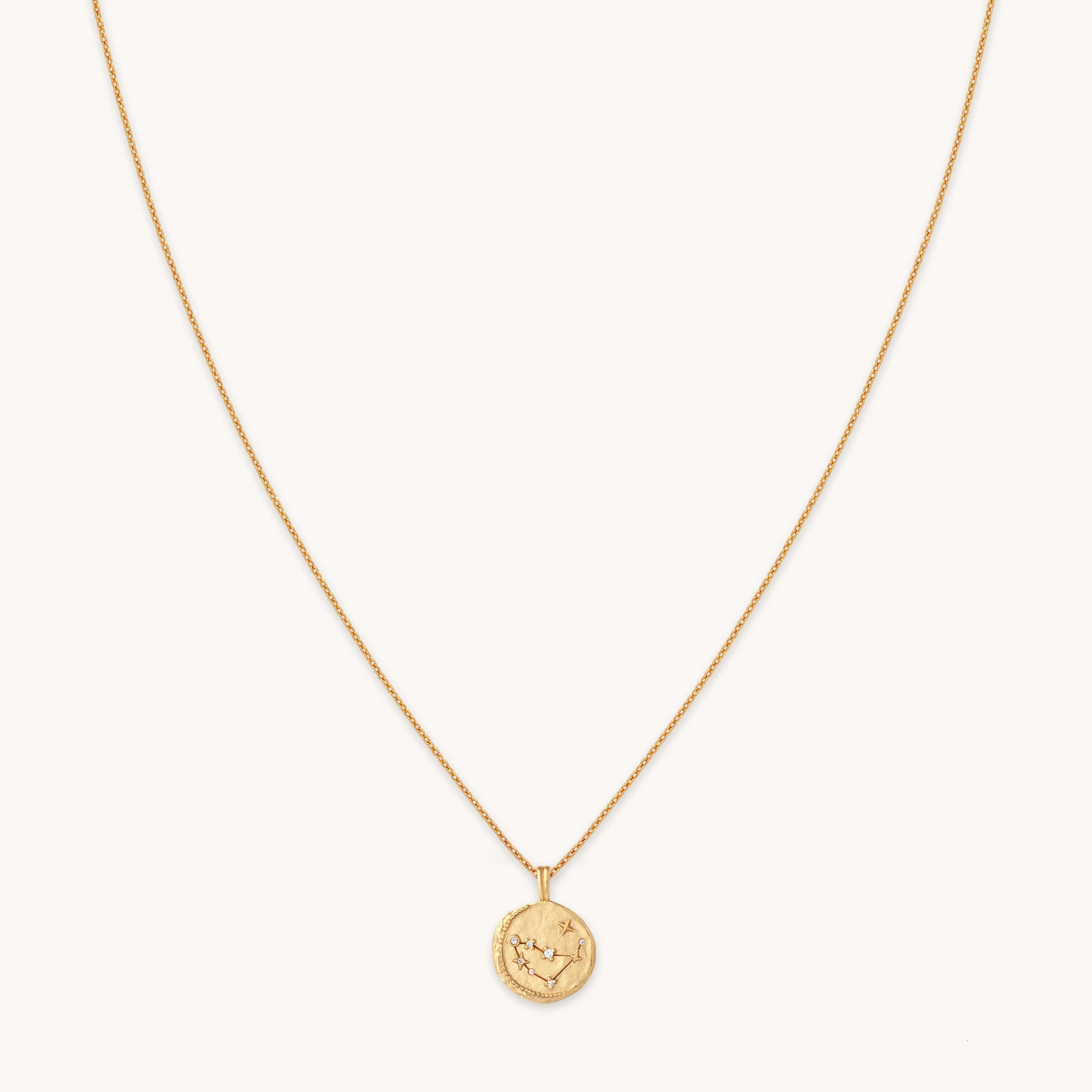 Capricorn Zodiac Pendant Necklace in Gold