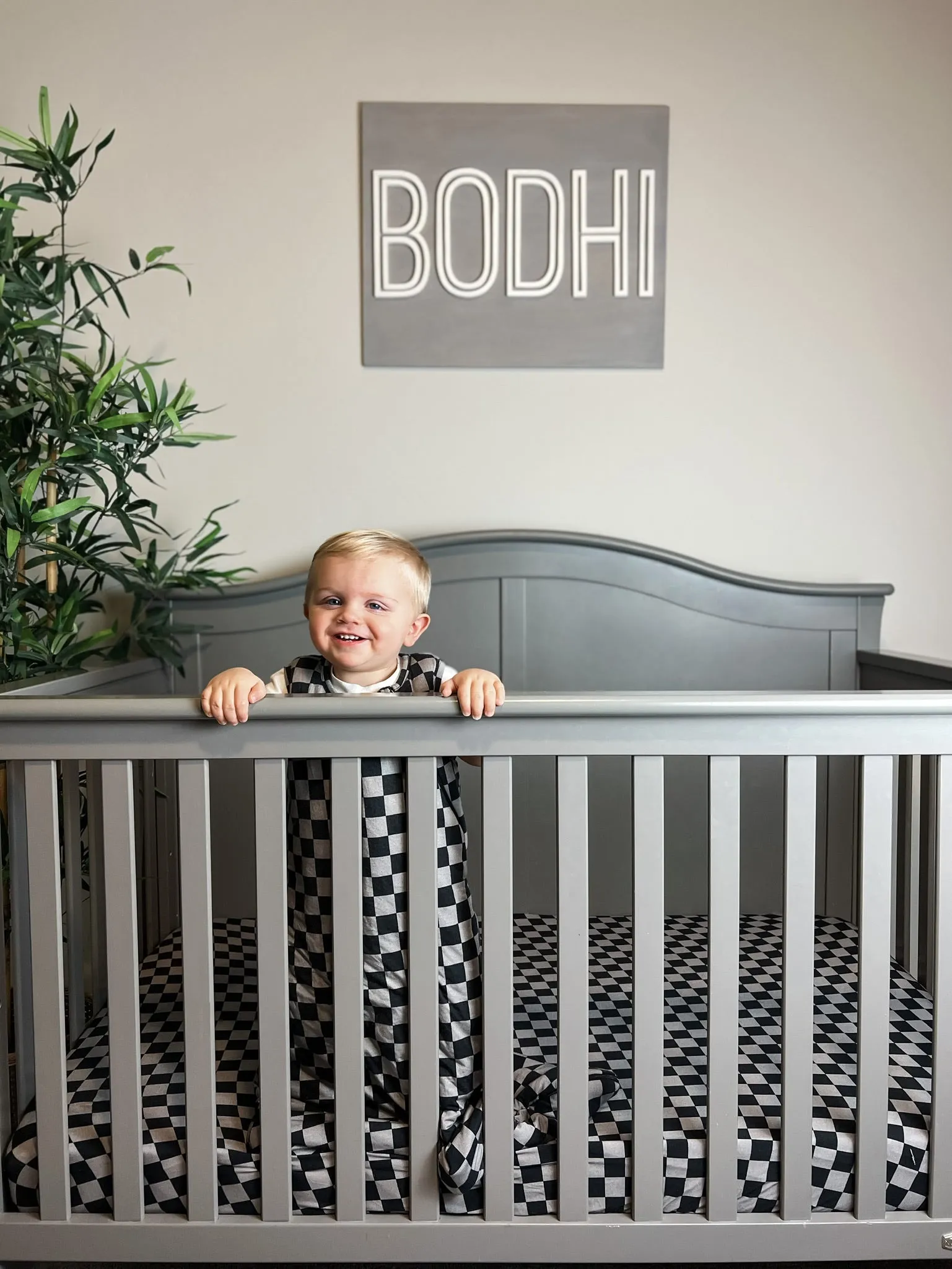 Charcoal Checkers Dream Sleep Sack
