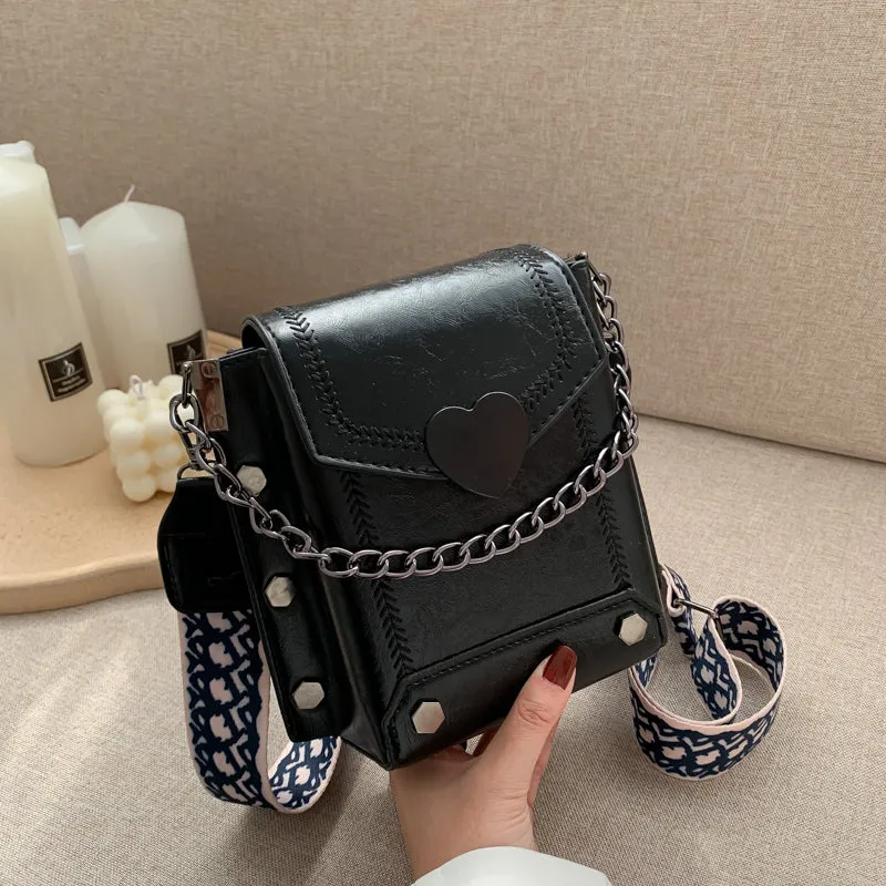 Chic Metal Studded Crossbody Bag