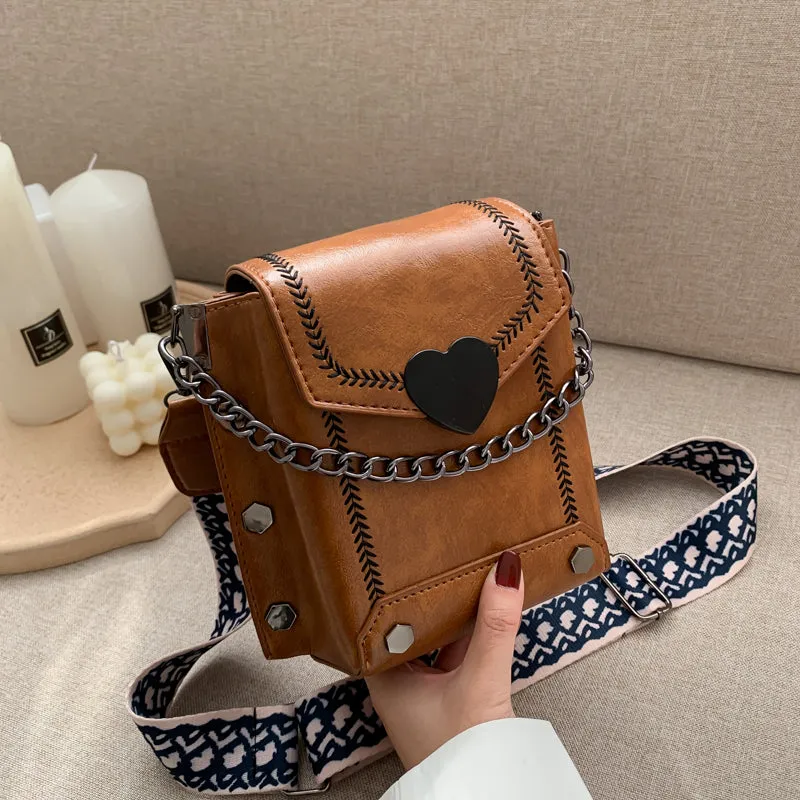 Chic Metal Studded Crossbody Bag