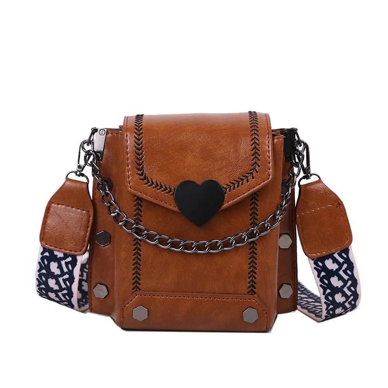 Chic Metal Studded Crossbody Bag