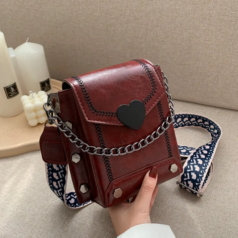 Chic Metal Studded Crossbody Bag