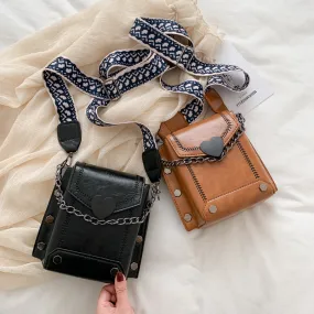 Chic Metal Studded Crossbody Bag