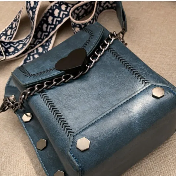 Chic Metal Studded Crossbody Bag