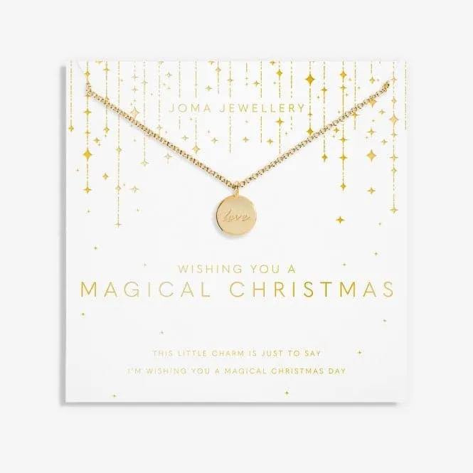 Christmas Wishing You A Magical Christmas Gold 46cm   5cm Necklace 6371