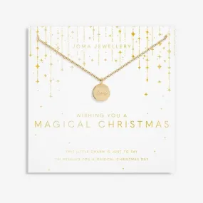 Christmas Wishing You A Magical Christmas Gold 46cm   5cm Necklace 6371