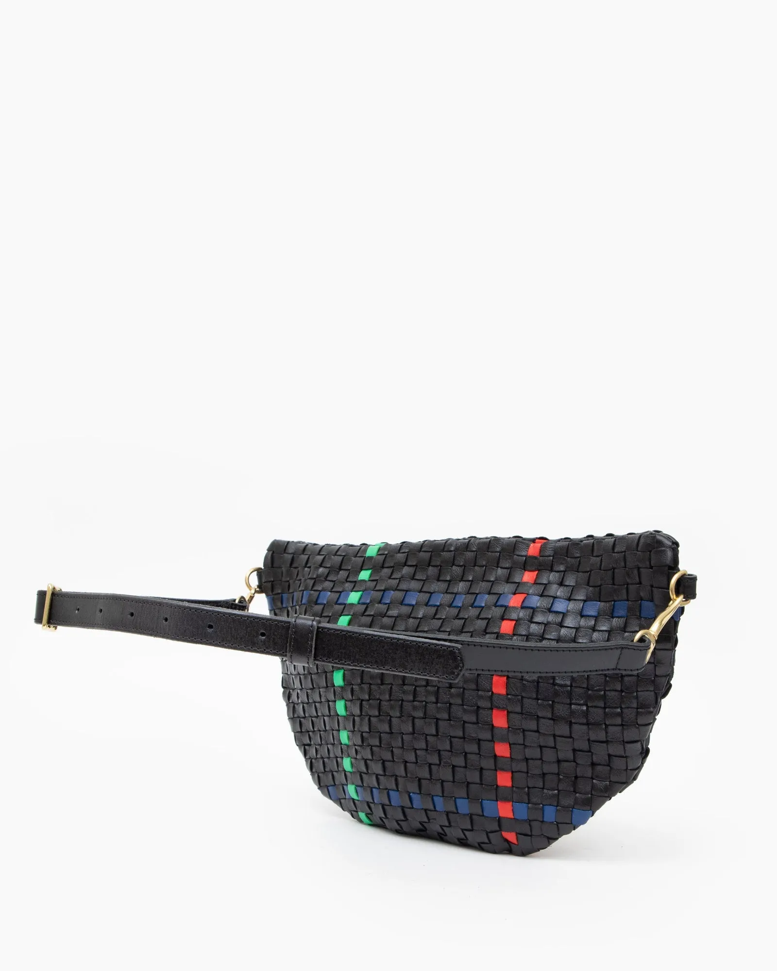 Clare V. - Grande Fanny in Black w/ Pacific, Cherry Red & Parrot Green Plaid Woven Checker