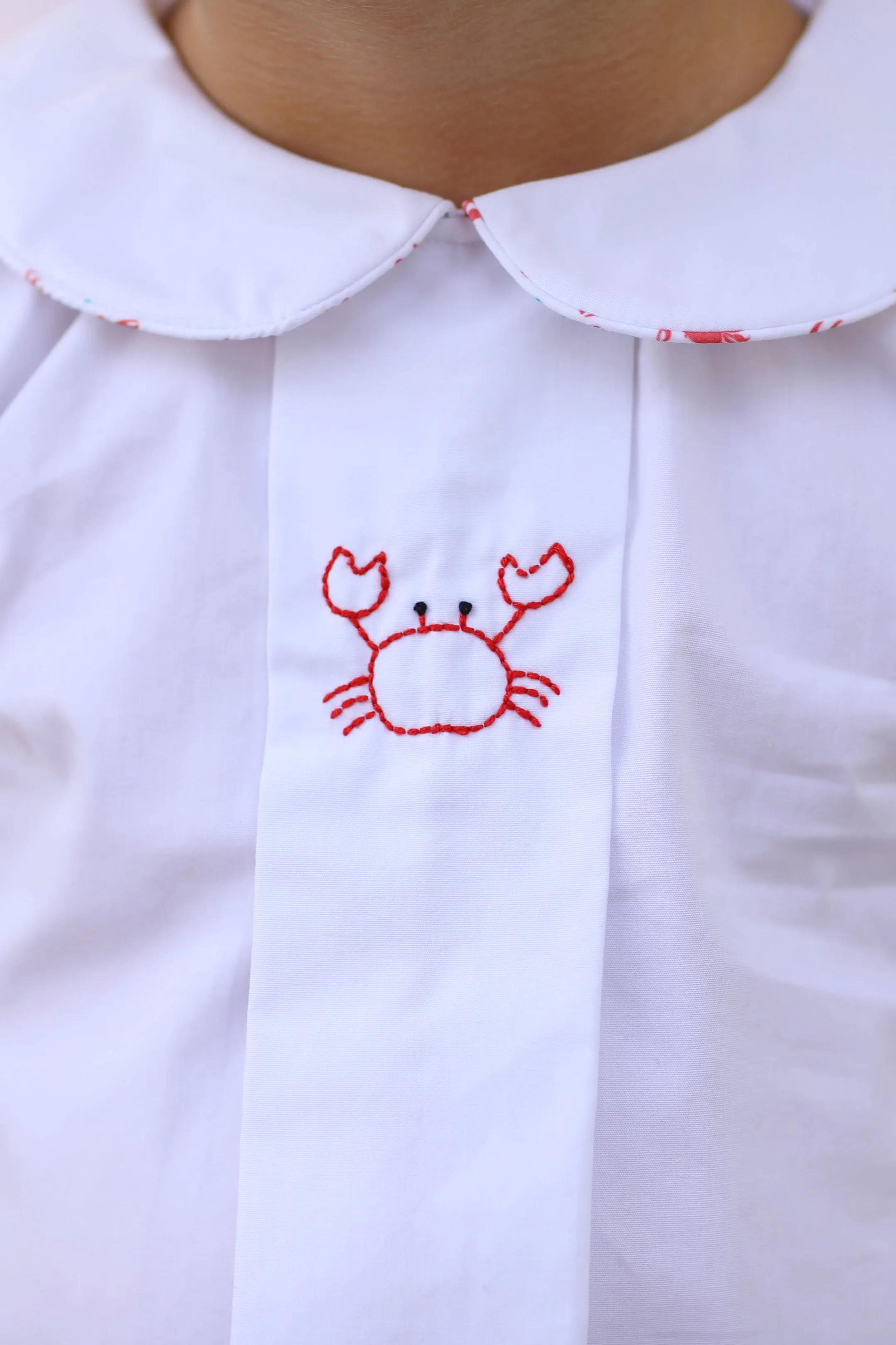 Crab Embroidered Diaper Set