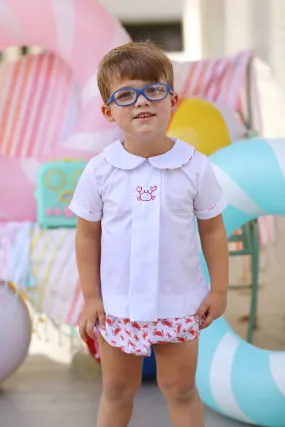 Crab Embroidered Diaper Set