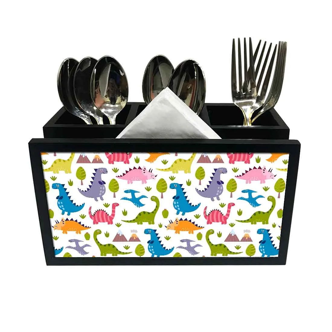 Cutlery Tissue Holder Napkin Stand -  Cute Dinosaur